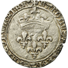 Monnaie, France, Charles VII, Gros de Roi, Montpellier, TB+, Argent