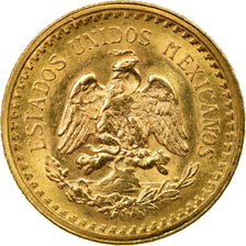 Coin, Mexico, 2-1/2 Pesos, 1945, Mexico City, AU(55-58), Gold, KM:463