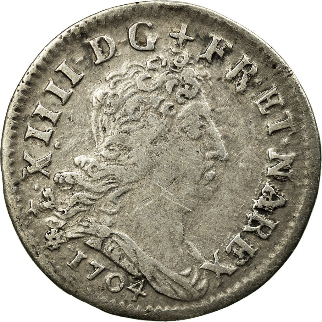 Monnaie, France, Louis XIV, 5 Sols aux insignes, 5 Sols, 1/16 ECU, 1704