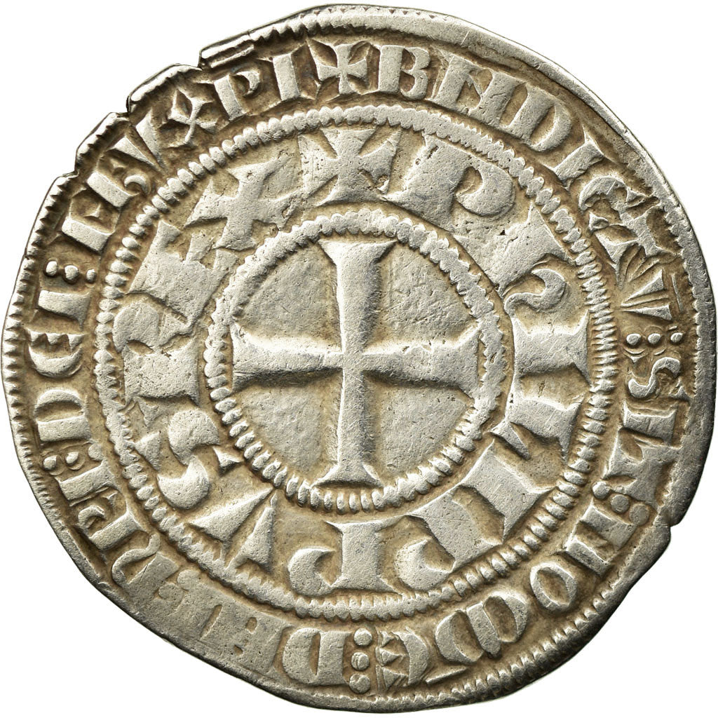 Moeda, França, Philippe IV le Bel, Gros Tournois, EF(40-45), Prata