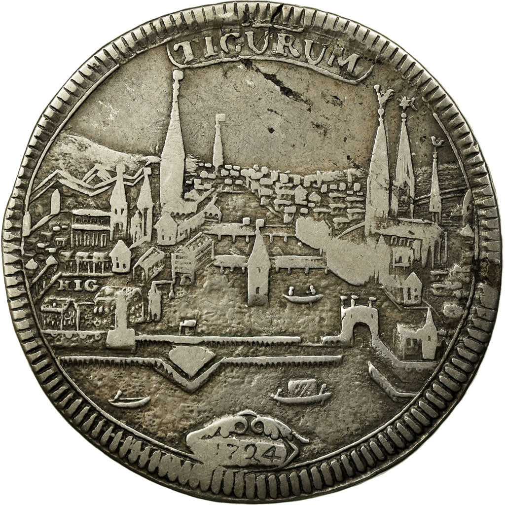 Monnaie, SWISS CANTONS, ZURICH, 1/2 Thaler, 1 Gulden - 36 Schillings, 1724