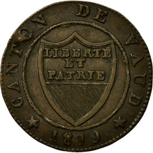 Coin, SWISS CANTONS, VAUD, 1/2 Batzen-5 Rappen, 1819, EF(40-45), Billon, KM:6