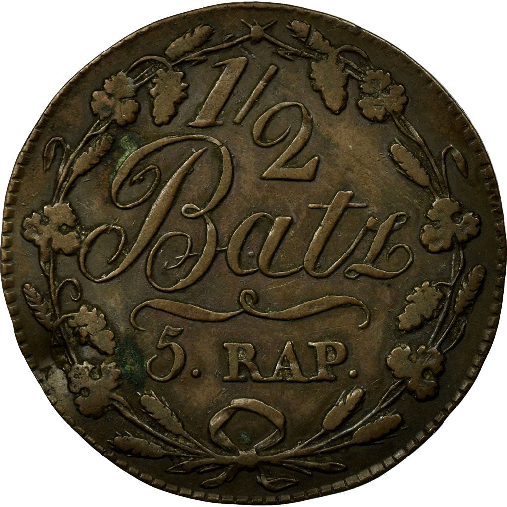 Coin, SWISS CANTONS, VAUD, 1/2 Batzen-5 Rappen, 1819, EF(40-45), Billon, KM:6