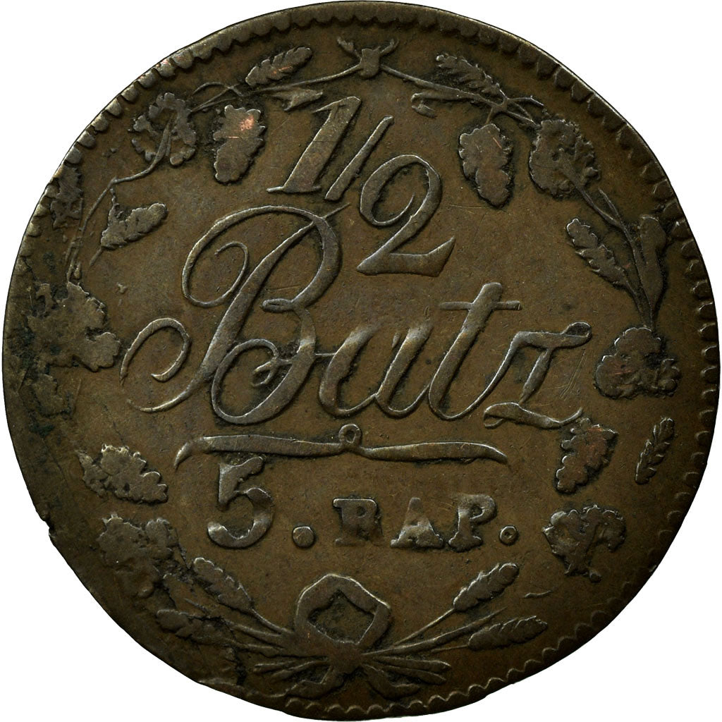Coin, SWISS CANTONS, VAUD, 1/2 Batzen-5 Rappen, 1816, VF(30-35), Billon, KM:6