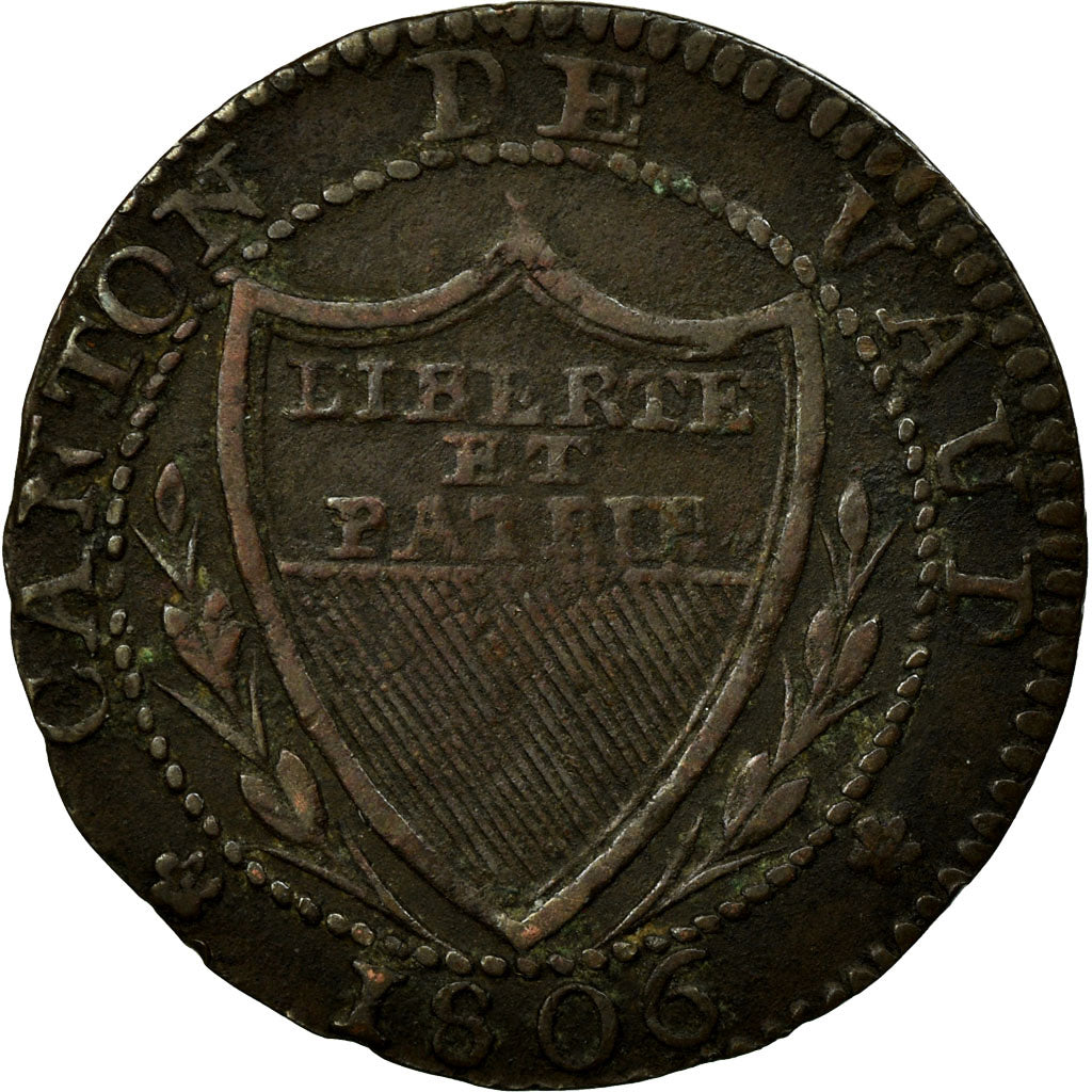 Coin, SWISS CANTONS, VAUD, 1/2 Batzen-5 Rappen, 1806, EF(40-45), Billon, KM:6