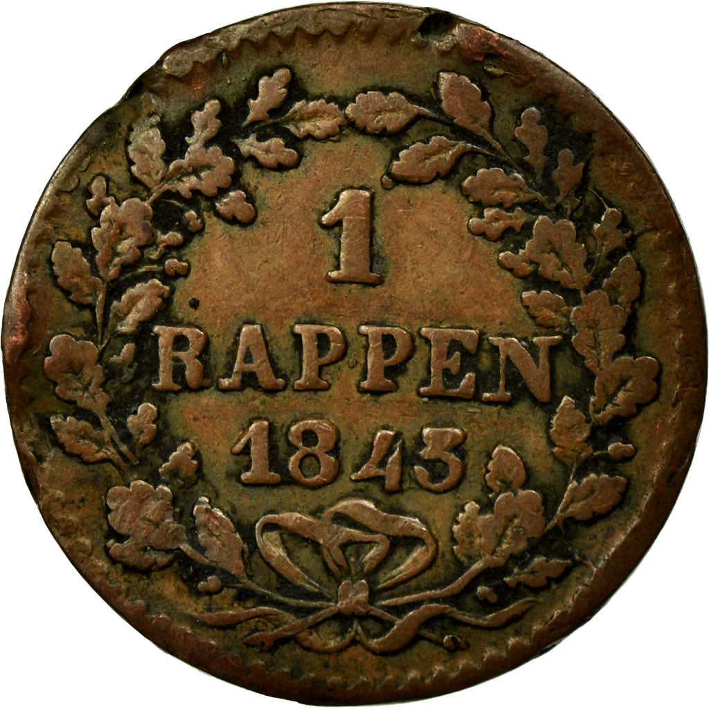 Coin, SWISS CANTONS, LUZERN, Rappen, 1845, EF(40-45), Copper, KM:119