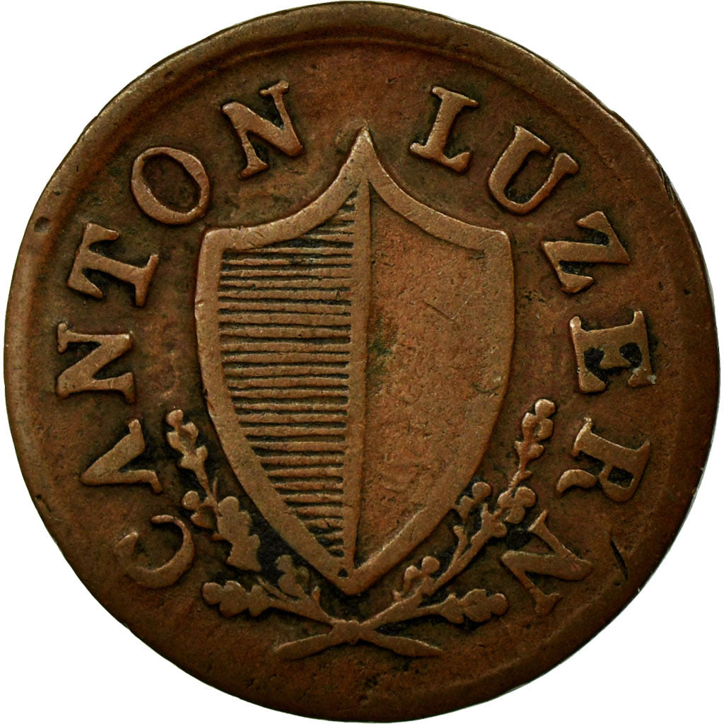 Coin, SWISS CANTONS, LUZERN, Rappen, 1839, EF(40-45), Copper, KM:118