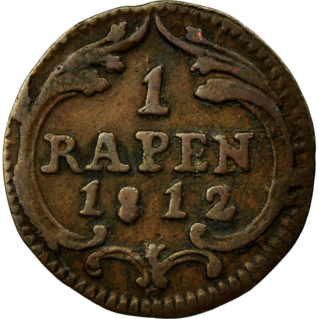 Coin, SWISS CANTONS, SCHWYZ, Rappen, 1812, VF(30-35), Copper, KM:59
