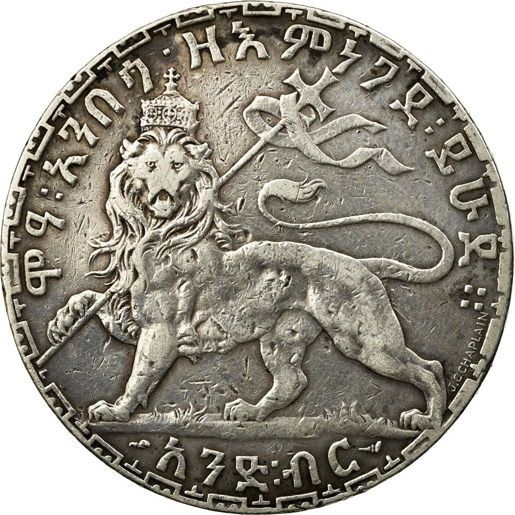 Münze, Äthiopien, Menelik II, Birr, 1895 (1902-03), Paris, S+, Silber, KM:19