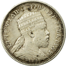 Coin, Ethiopia, Menelik II, 1/4 Birr, 1897, Paris, VF(30-35), Silver, KM:3