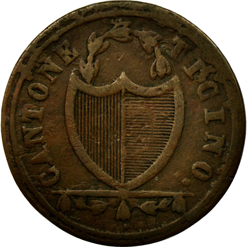 Coin, SWISS CANTONS, TICINO, 3 Soldi, 1838, VF(20-25), Billon, KM:2