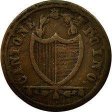 Coin, SWISS CANTONS, TICINO, 3 Soldi, 1838, VF(20-25), Billon, KM:2