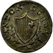 Coin, SWISS CANTONS, SCHWYZ, 2 Rappen, 1843, MS(60-62), Billon, KM:62