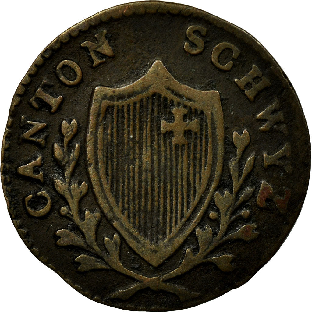 Coin, SWISS CANTONS, SCHWYZ, 2 Rappen, 1815, EF(40-45), Billon, KM:62