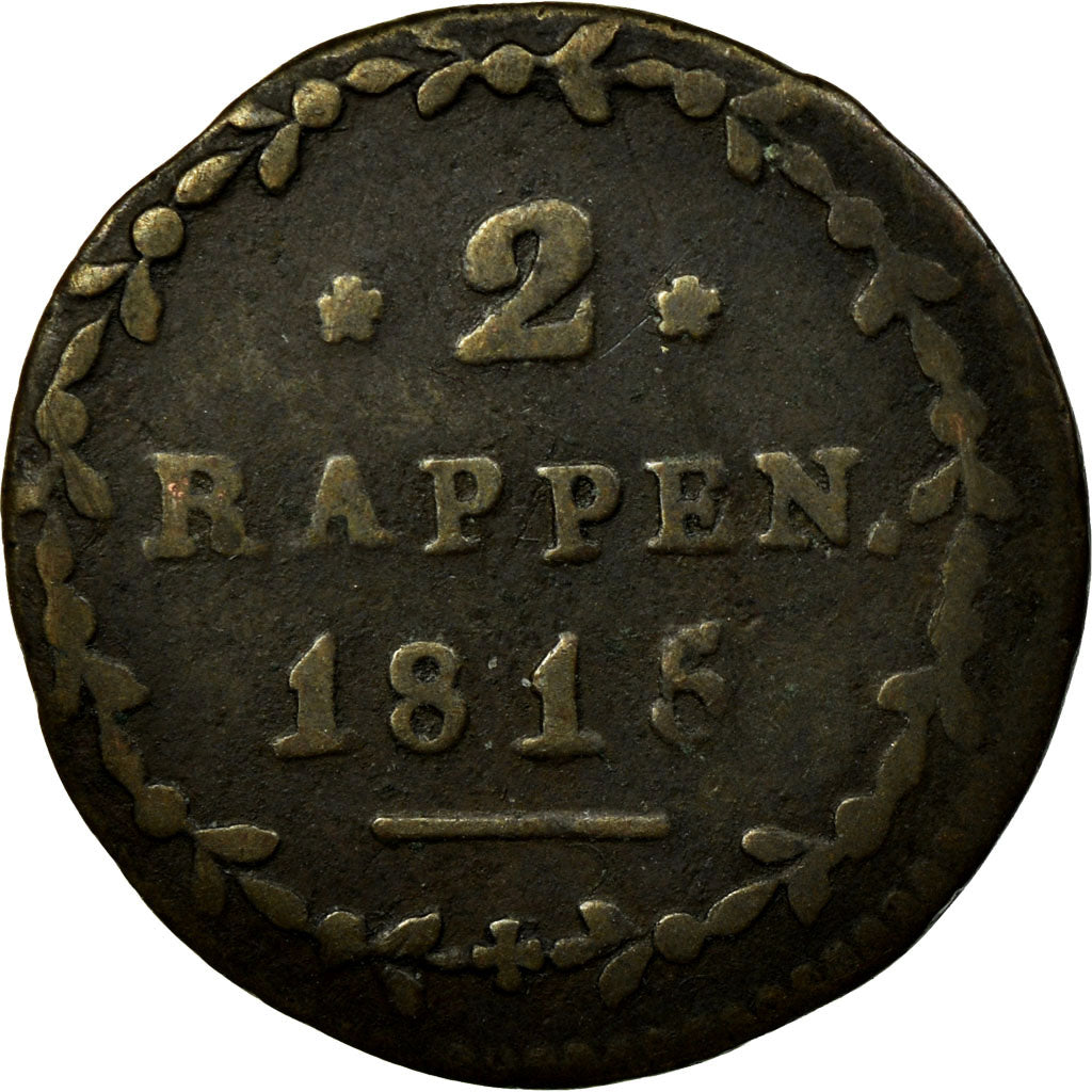 Coin, SWISS CANTONS, SCHWYZ, 2 Rappen, 1815, EF(40-45), Billon, KM:62