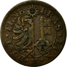 Coin, SWISS CANTONS, GENEVA, Centime, 1844, Genève, VF(20-25), Copper, KM:130