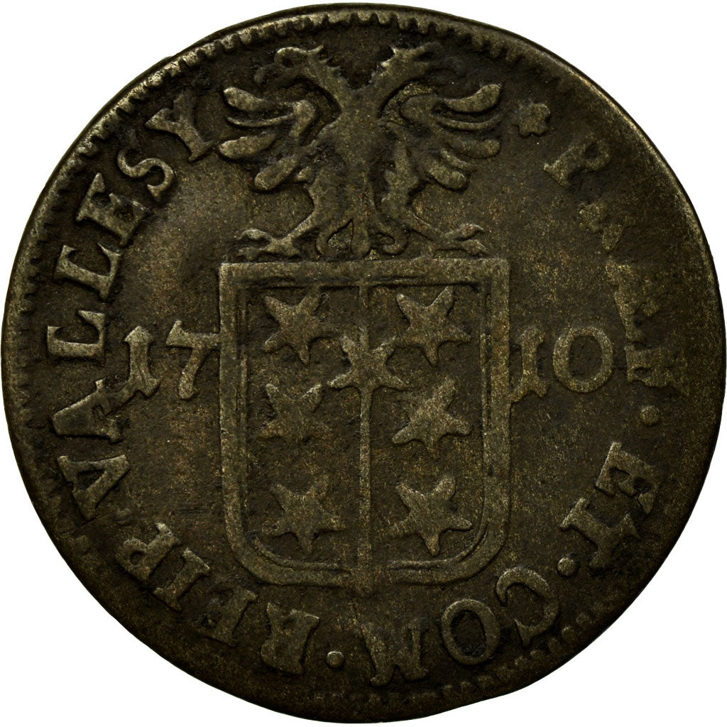 Coin, SWISS CANTONS, SITTEN, Batzen, 1710, VF(20-25), Billon, KM:27