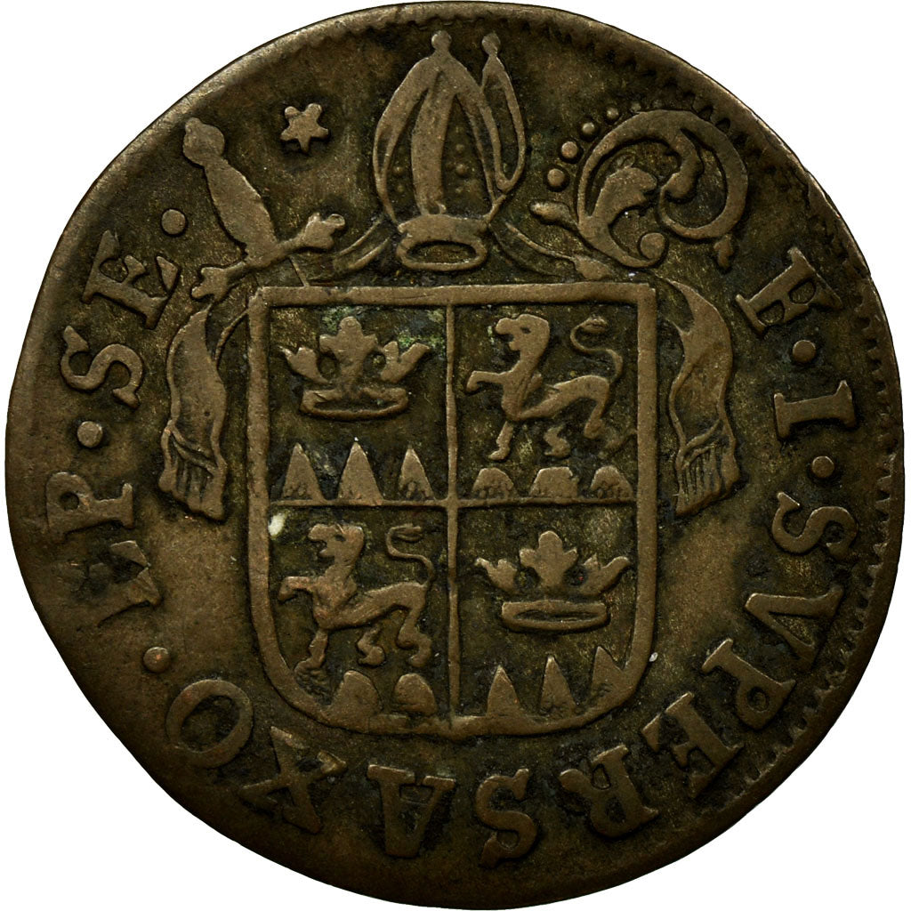 Coin, SWISS CANTONS, SITTEN, 1/2 Batzen, 1710, VF(30-35), Billon, KM:26