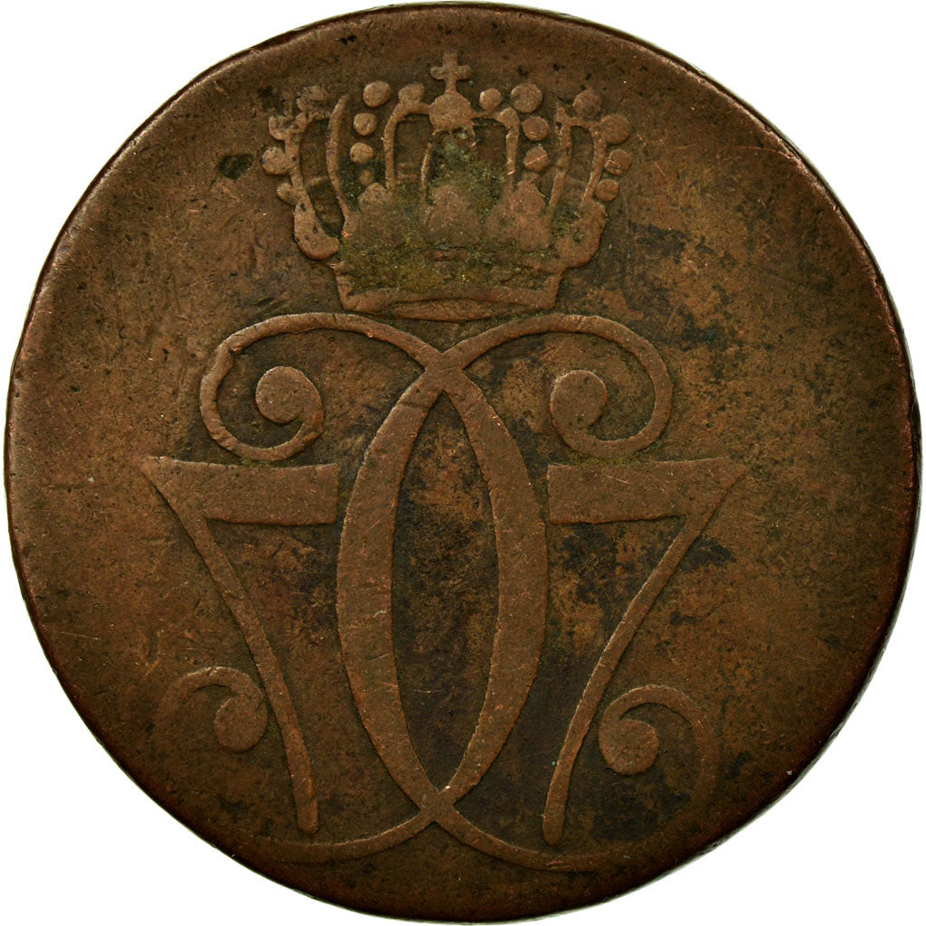Coin, Denmark, Christian VII, Skilling, 1771, Copenhagen, VF(20-25), Copper
