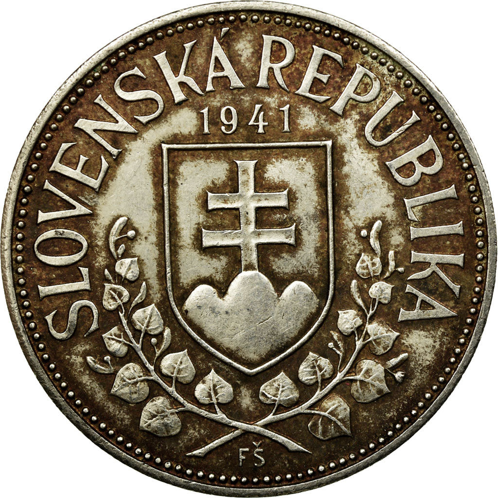 Coin, Slovakia, 20 Korun, 1941, AU(55-58), Silver, KM:7.1