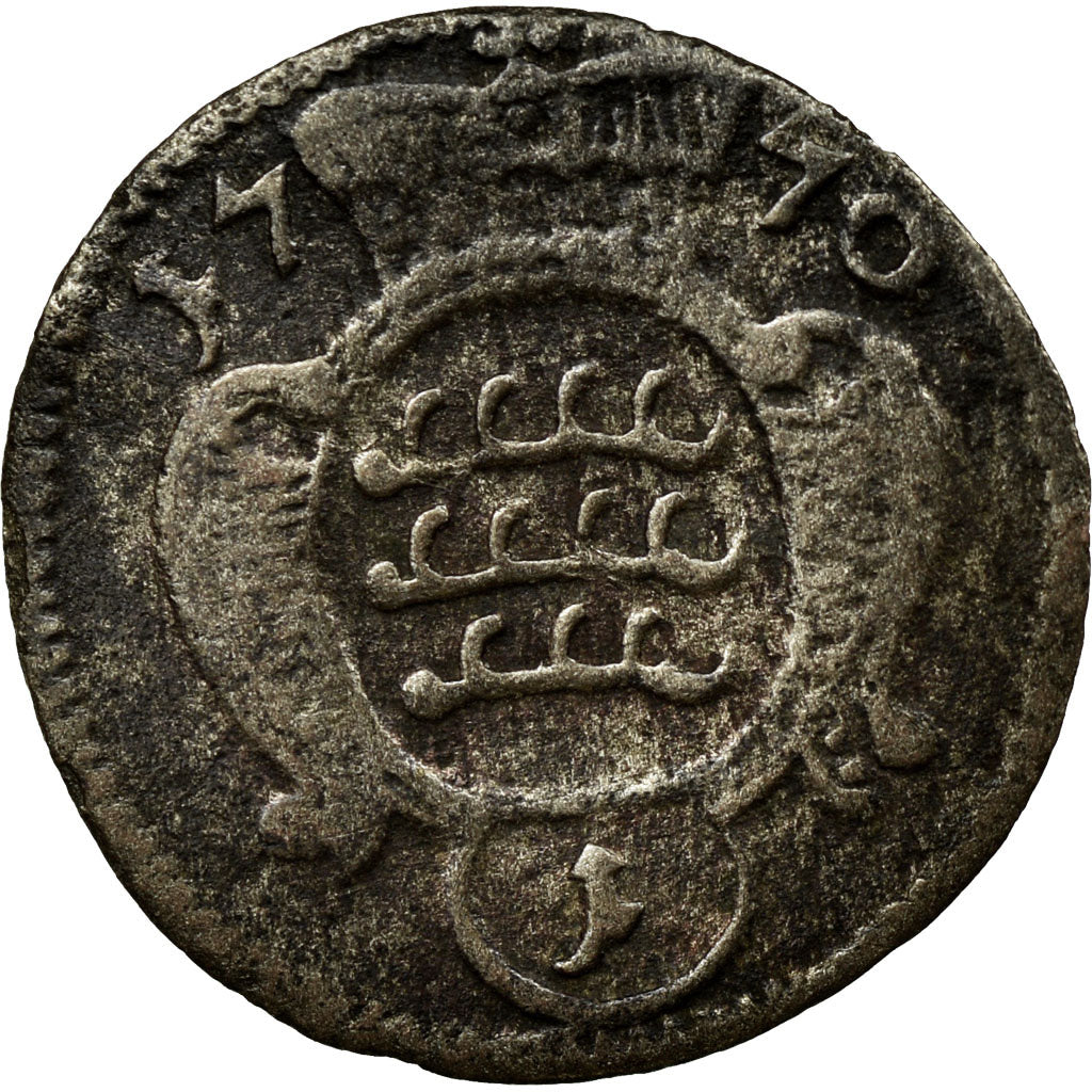 Moneda, Estados alemanes, WURTTEMBERG, Karl Eugen, Kreuzer, 1770, BC+, Vellón