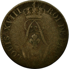 Coin, FRENCH GUIANA, 10 Centimes, 1818, Paris, F(12-15), Billon, KM:A1