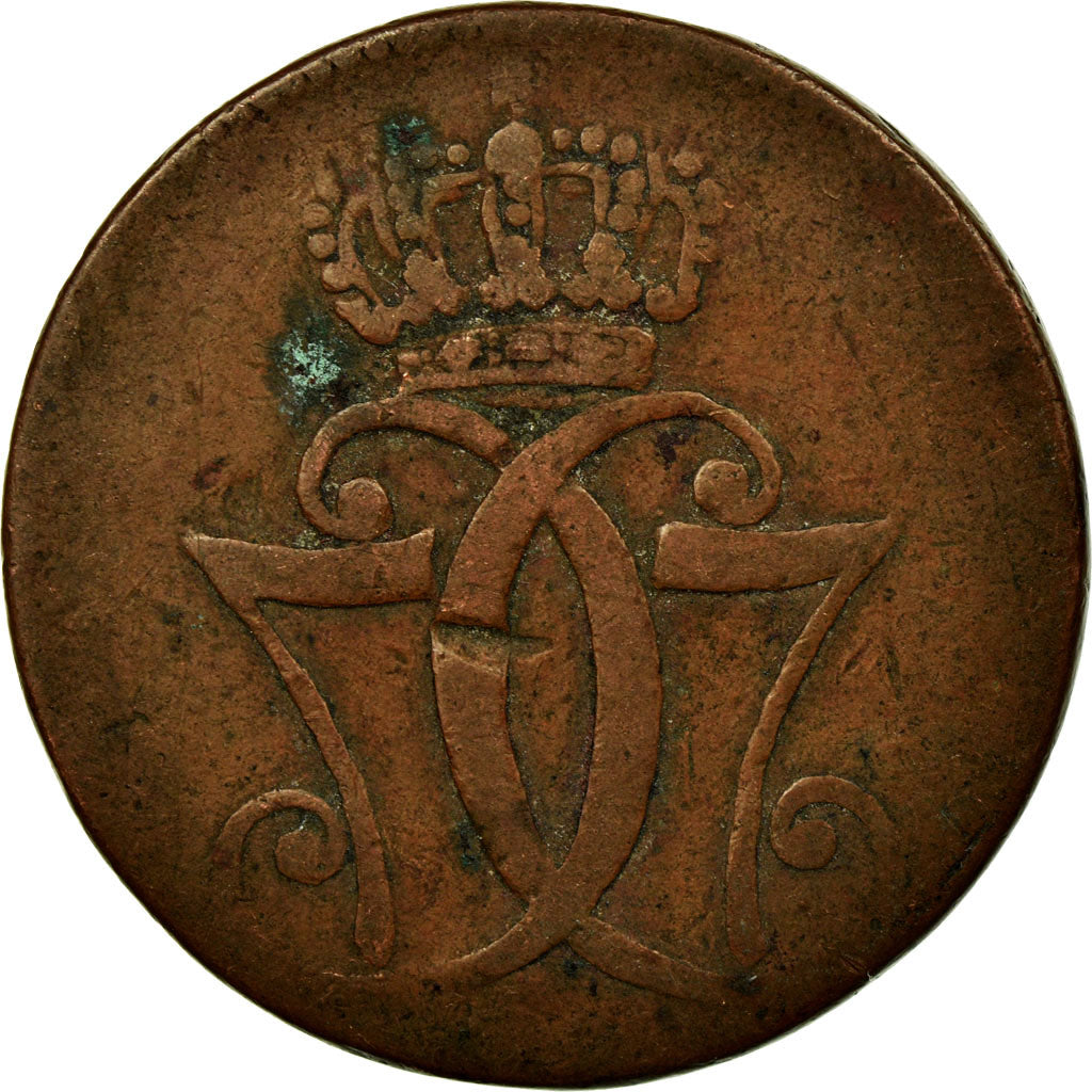 Coin, Denmark, Christian VII, Skilling, 1771, Copenhagen, VF(20-25), Copper