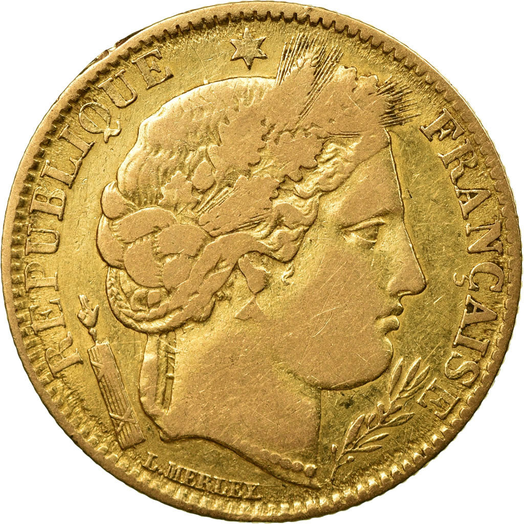 Coin, France, Cérès, 10 Francs, 1851, Paris, VF(20-25), Gold, KM:770