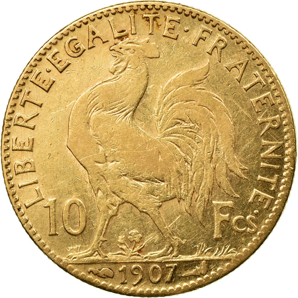 Coin, France, Marianne, 10 Francs, 1907, Paris, EF(40-45), Gold, KM:846