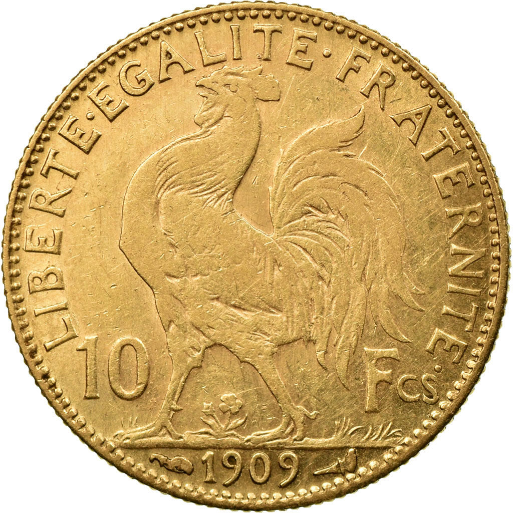 Coin, France, Marianne, 10 Francs, 1909, Paris, EF(40-45), Gold, KM:846