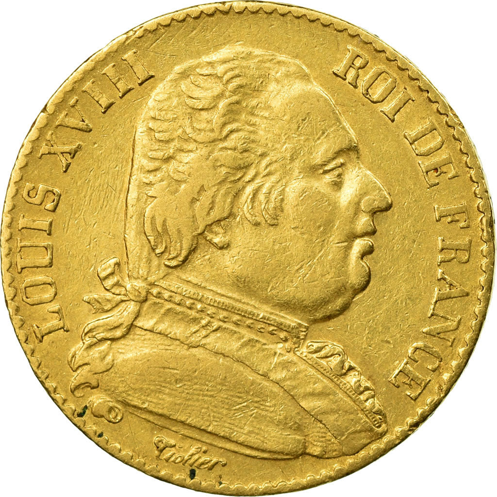 Moneta, Francia, Louis XVIII, Louis XVIII, 20 Francs, 1815, Paris, BB, Oro
