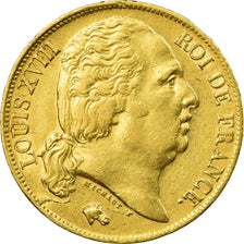 Moneta, Francia, Louis XVIII, Louis XVIII, 20 Francs, 1818, Lille, BB+, Oro