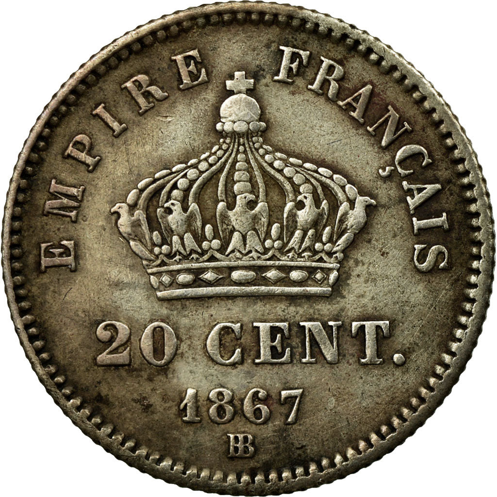 Coin, France, Napoleon III, Napoléon III, 20 Centimes, 1867, Strasbourg