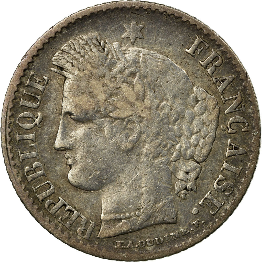Moeda, França, Cérès, 20 Centimes, 1850, Paris, VF(30-35), Prata, KM:758.1