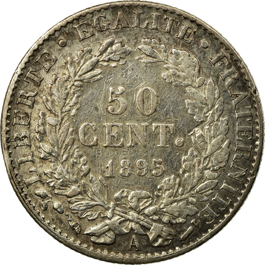 Coin, France, Cérès, 50 Centimes, 1895, Paris, AU(50-53), Silver, KM:834.1