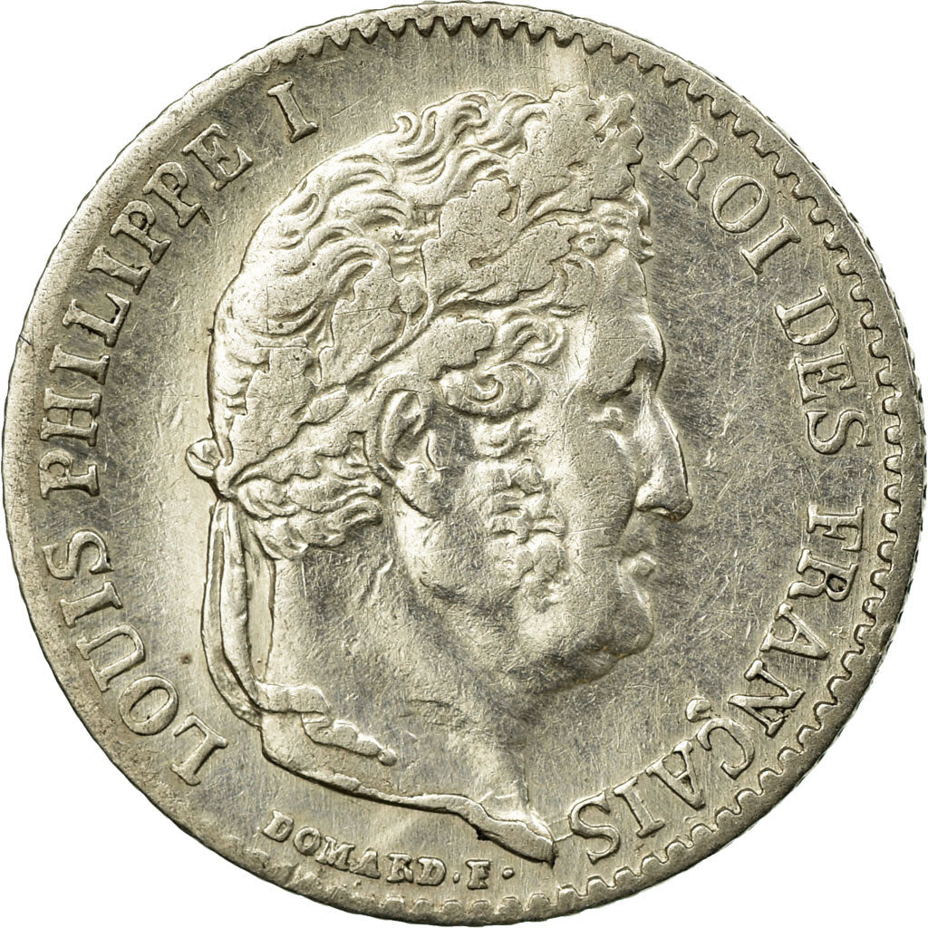 Coin, France, Louis-Philippe, 1/4 Franc, 1842, Rouen, AU(55-58), Silver
