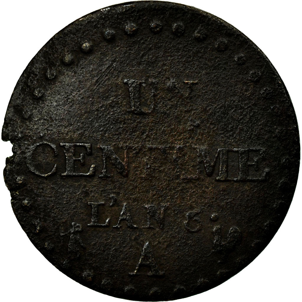 Coin, France, Dupré, Centime, AN 6, Paris, VF(20-25), Bronze, KM:646