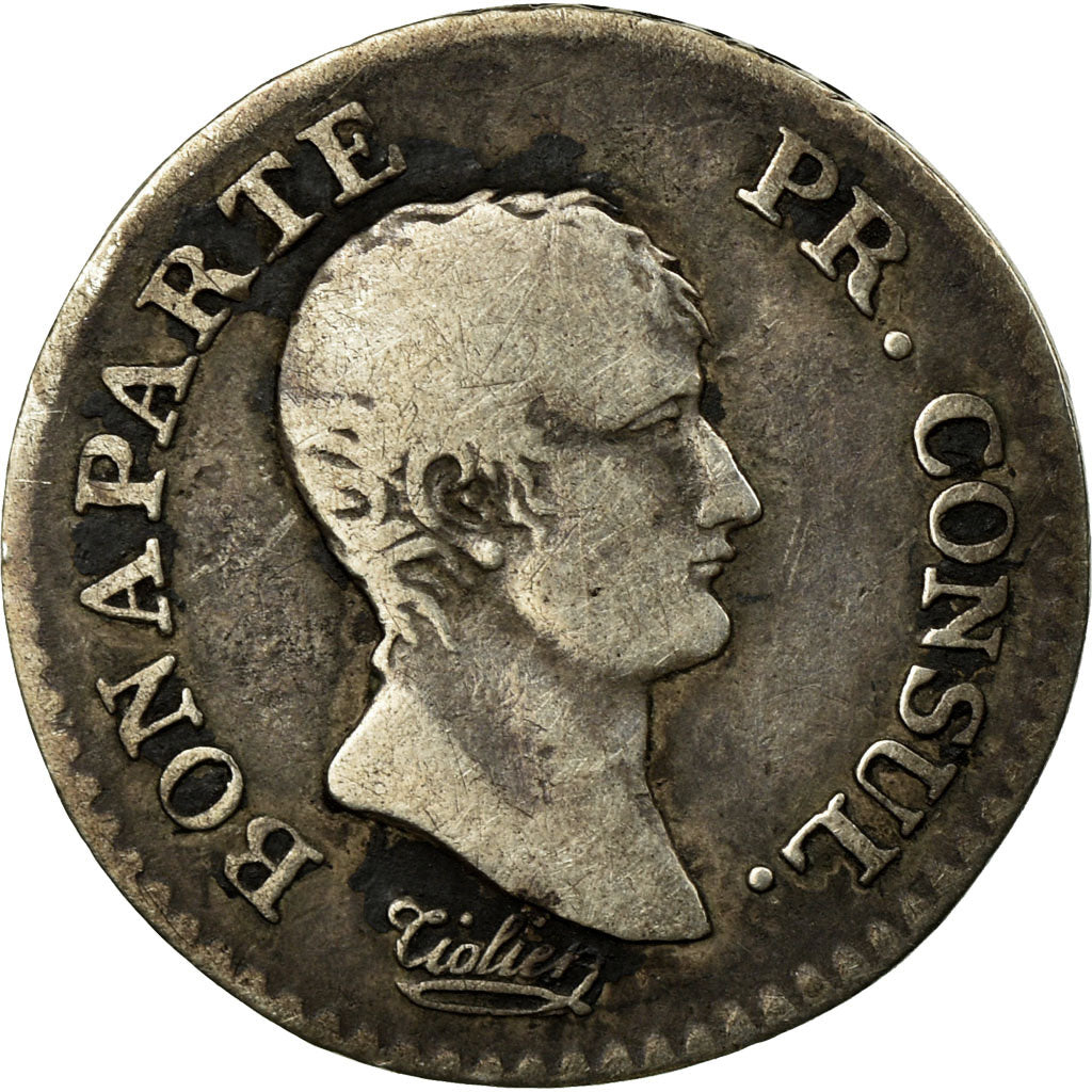 Moeda, França, 1/4 Franc, 1803, Paris, VF(20-25), Prata, KM:653.1, Gadoury:342