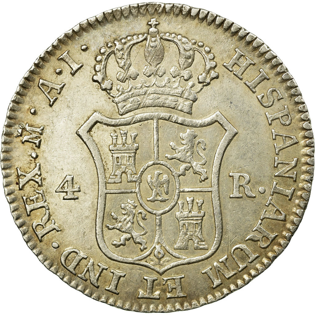 Coin, Spain, Joseph Napolean, 4 Réales, 1810, Madrid, AU(55-58), Silver