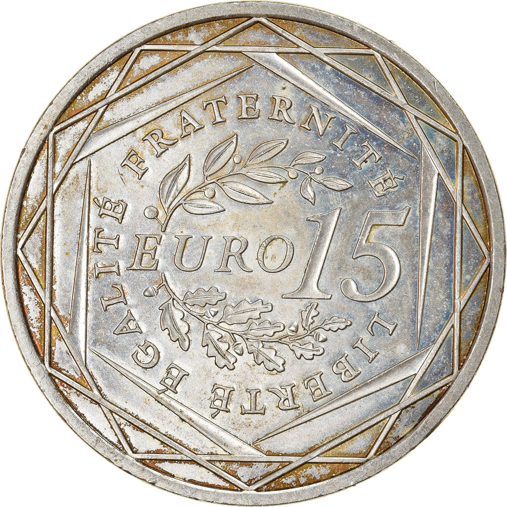 France, 15 Euro, La Semeuse en marche, 2008, Paris, SUP+, Argent, KM:1535