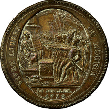 Monnaie, France, Monneron, 5 Sols, 1790, Paris, TB+, Bronze
