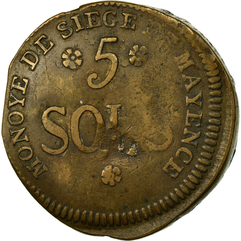 Münze, Deutsch Staaten, MAINZ, Friedrich Karl Josef, 5 Sols, 1793, Mayence, S
