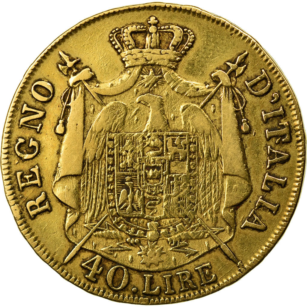 Coin, ITALIAN STATES, KINGDOM OF NAPOLEON, Napoleon I, 40 Lire, 1808, Milan