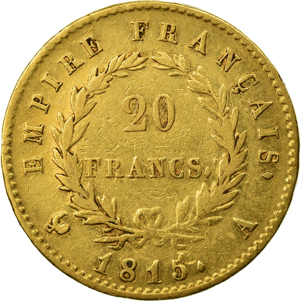 Moneta, Francia, Napoleon I, 20 Francs, 1815, Paris, MB, Oro, KM:705.1