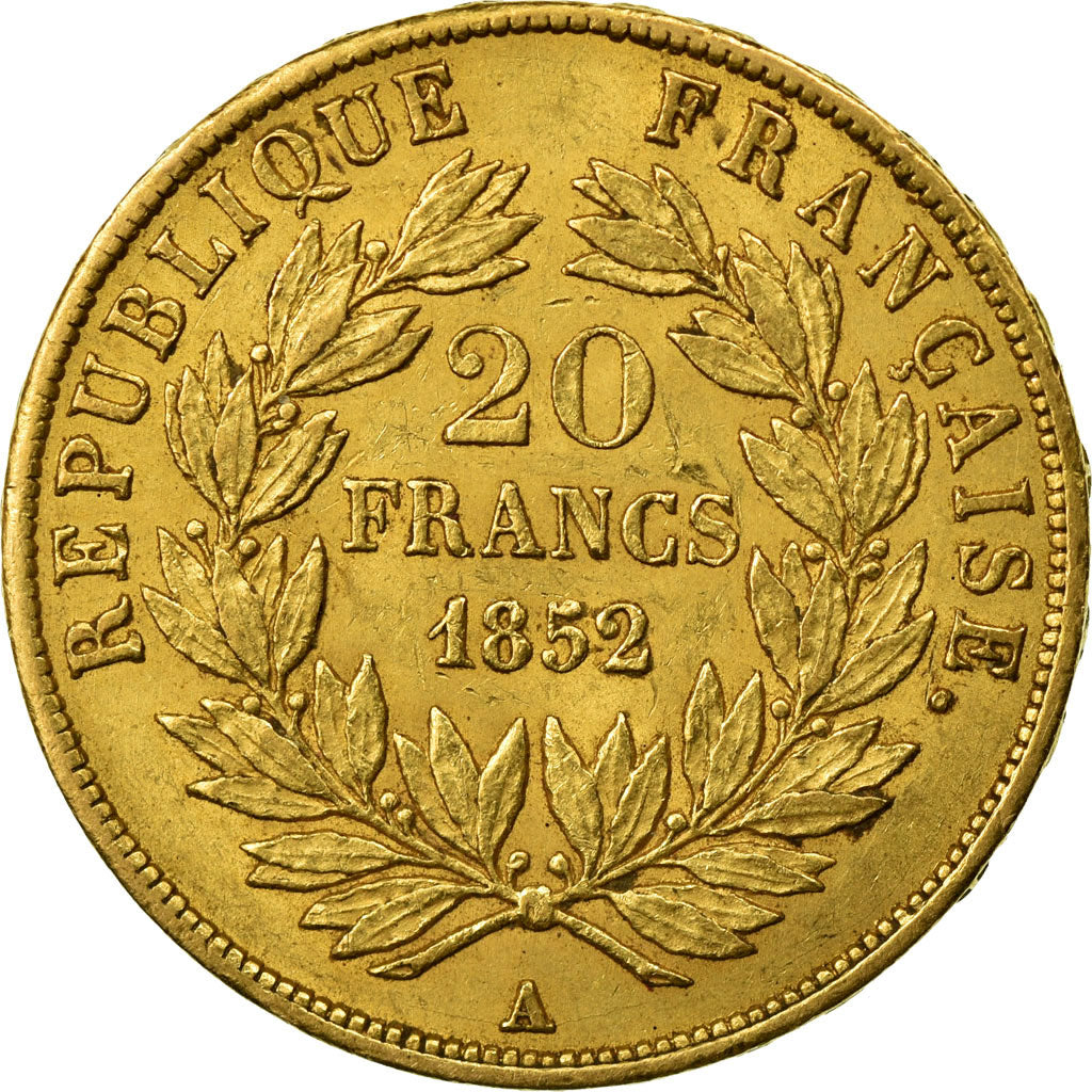 Moeda, França, Napoleon III, Napoléon III, 20 Francs, 1852, Paris, AU(50-53)