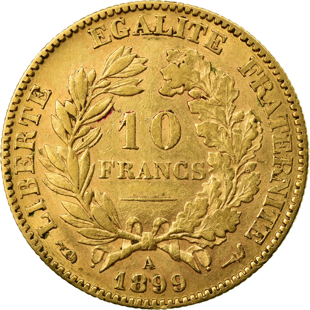 Coin, France, Cérès, 10 Francs, 1899, Paris, EF(40-45), Gold, KM:830