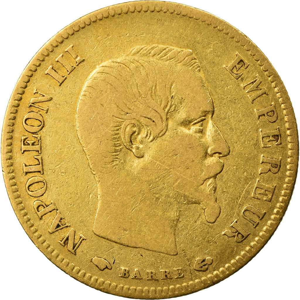 Münze, Frankreich, Napoleon III, 10 Francs, 1856, Paris, Gold, S, KM 784.3