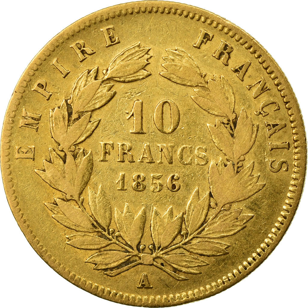 Münze, Frankreich, Napoleon III, 10 Francs, 1856, Paris, Gold, S, KM 784.3