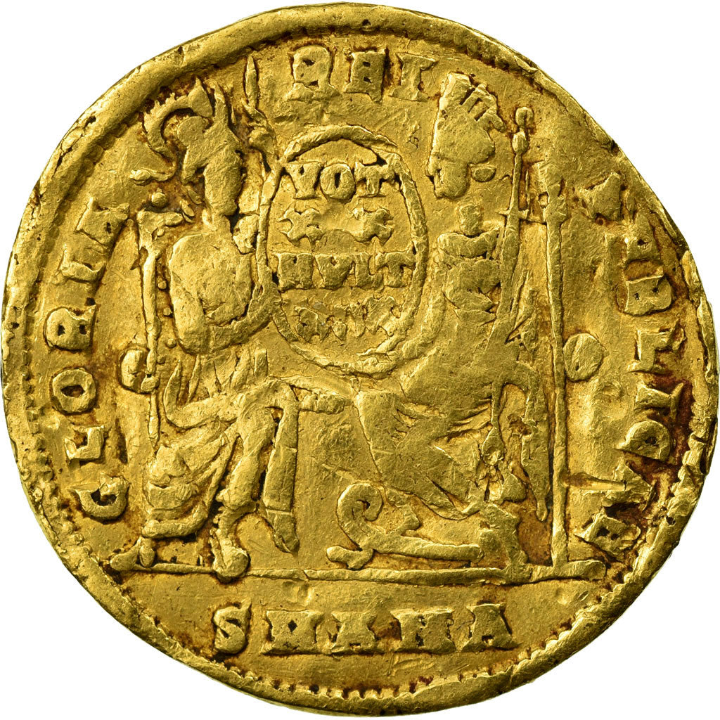 Coin, Constance II, Solidus, Antioch, F(12-15), Gold, RIC:83