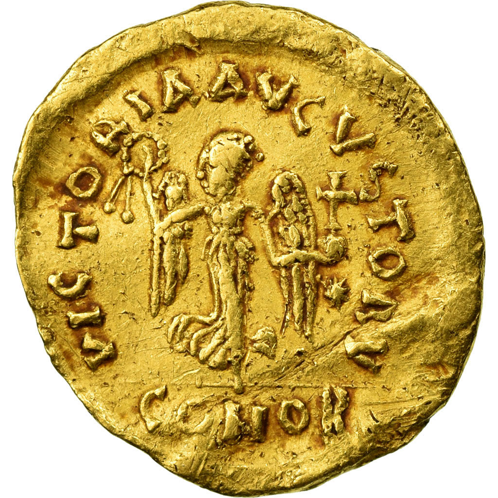 Coin, Anastasius I, Tremissis, 491-518 AD, Constantinople, VF(30-35), Gold
